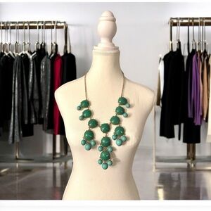 J Crew Blue Green Bib Necklace Statement Piece